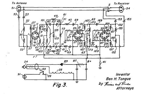 Schematic diagram of amplifier taken from the patent.
